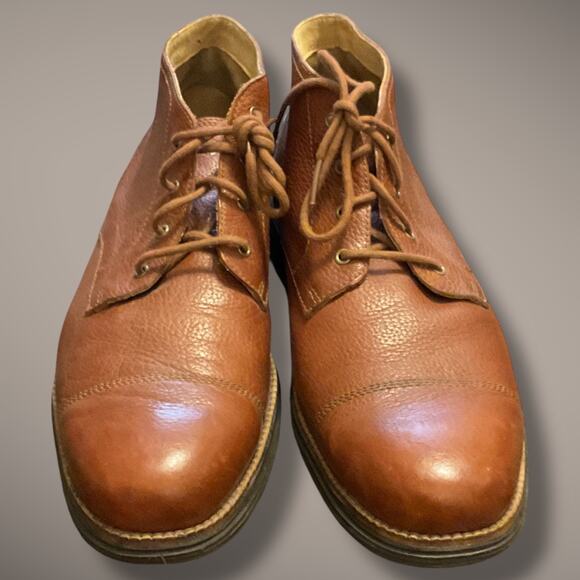 Men's 10.5 COL HAAN Grand OS Brown Pebbled Leather Chukka Boots C23429 EUC - Picture 3 of 11